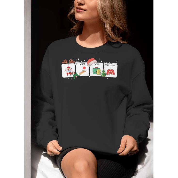 Christmas Santa Special Education SPED Teacher Xmas PJ Women Crewneck Sweatshirt, funny gift