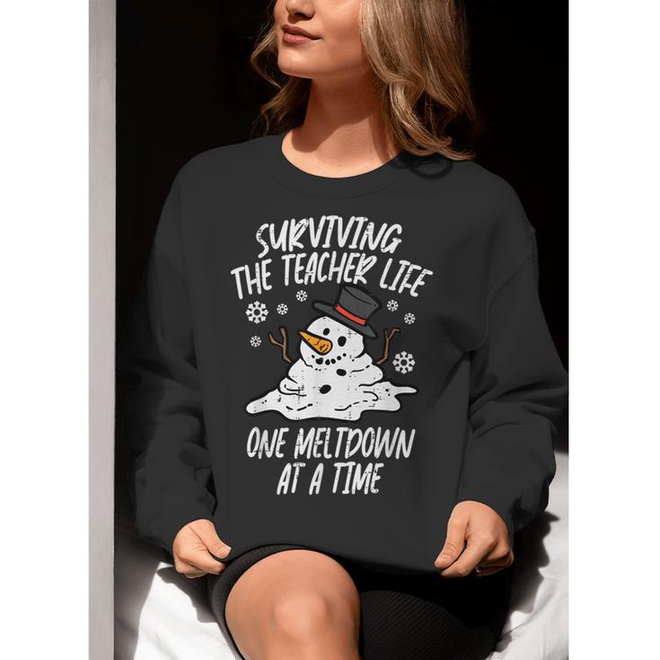 Christmas Surviving Teacher Life Meltdown Xmas Women Men Women Crewneck Sweatshirt, funny gift Christmas Surviving Teacher Life Meltdown Xmas Women Men Women Crewneck Sweatshirt, funny gift