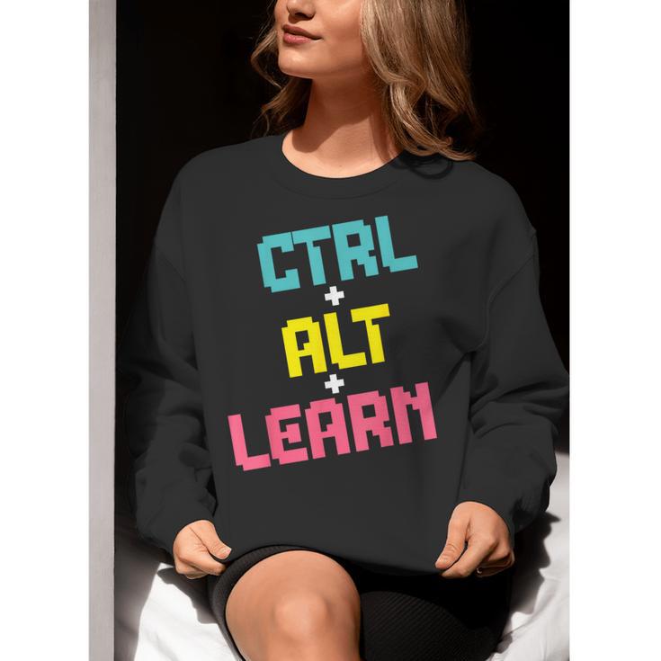 Computer Teacher Back To School Kids Ctrl Alt Learn Women Crewneck Sweatshirt, funny gift Computer Teacher Back To School Kids Ctrl Alt Learn Women Crewneck Sweatshirt, funny gift