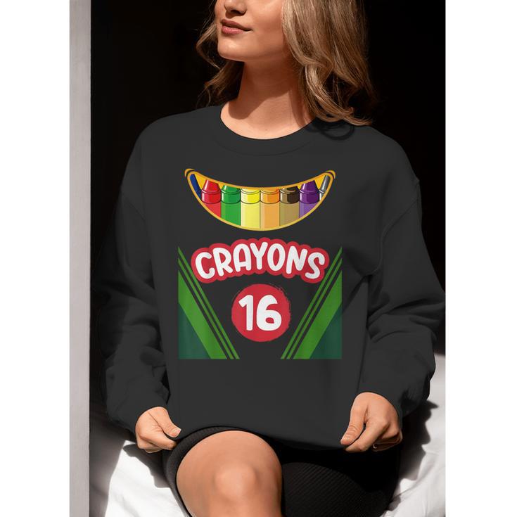 Crayon Box Fun Teacher Student Crayon Squad Halloween 2023 Women Crewneck Sweatshirt, funny gift