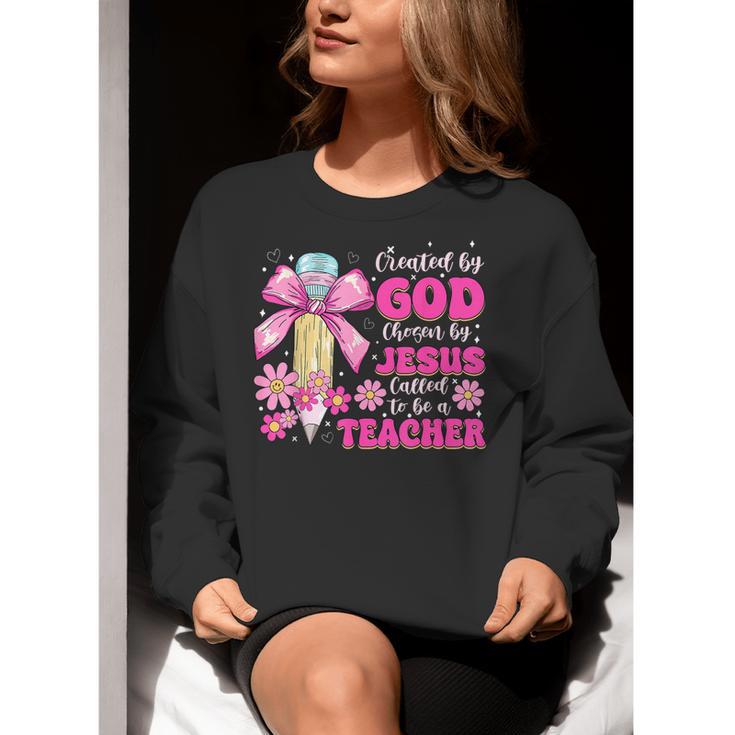 Created By God Called To Teacher Jesus Christian Teacher Women Crewneck Sweatshirt, funny gift Created By God Called To Teacher Jesus Christian Teacher Women Crewneck Sweatshirt, funny gift