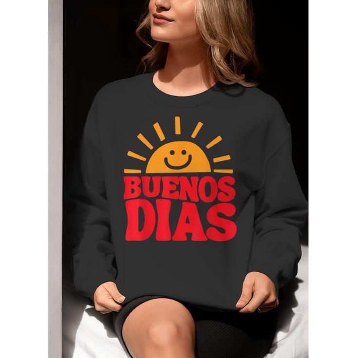 Cute Bilingual Spanish Teacher Buenos Dias Sunshine Women Crewneck Sweatshirt, funny gift
