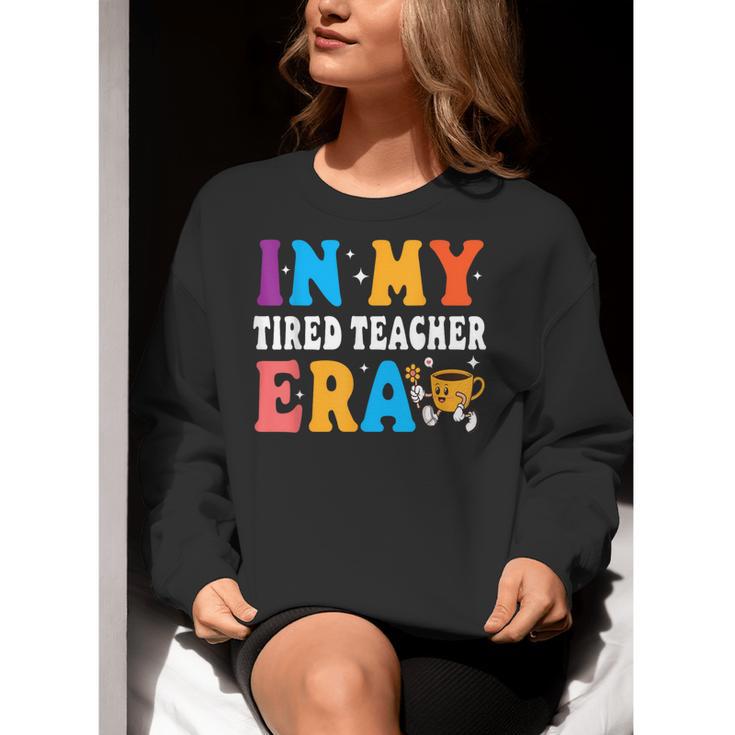 Cute Coffee Glass Face Happy Day In My Tired Teacher ERA For Men Women Women Crewneck Sweatshirt, funny gift