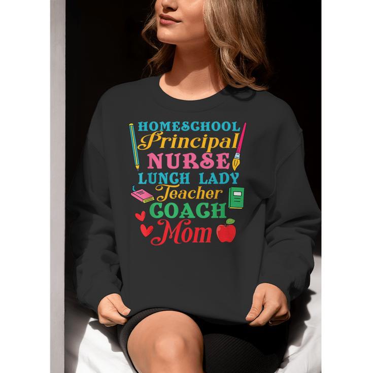Cute Principal Nurse Lunch Lady Teacher Coach Homeschool Mom Women Crewneck Sweatshirt, funny gift
