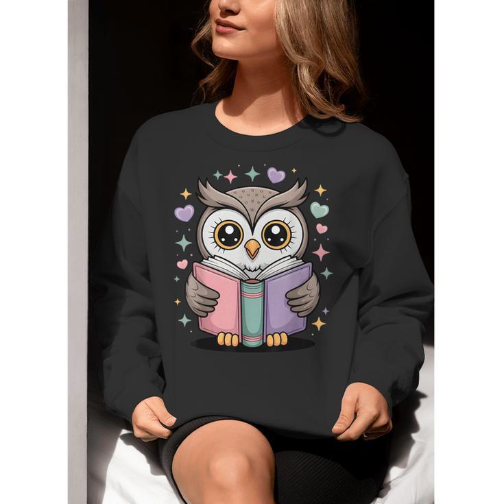 Cute Reading Owl Book Lover Teacher Librarian Bookworm Women Crewneck Sweatshirt, funny gift Cute Reading Owl Book Lover Teacher Librarian Bookworm Women Crewneck Sweatshirt, funny gift