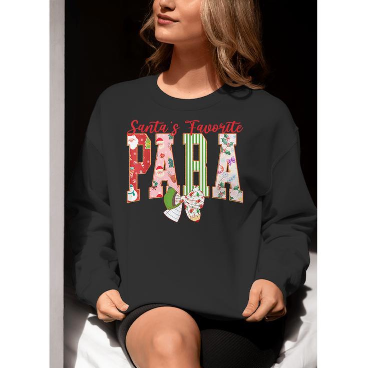 Cute Santas Favorite Para Christmas Paraprofessional Teacher Women Crewneck Sweatshirt, funny gift