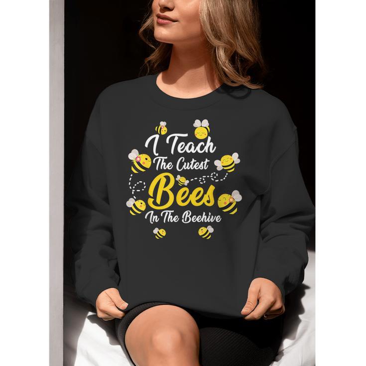 Cute I Teach The Cutest Bees In The Beehive Teacher's Day For Men Women Kids Women Crewneck Sweatshirt, funny gift Cute I Teach The Cutest Bees In The Beehive Teacher's Day For Men Women Kids Women Crewneck Sweatshirt, funny gift