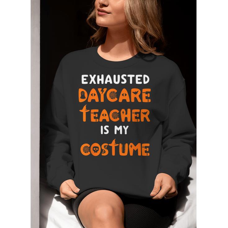 Daycare Teacher Halloween Costume Tired Day Care Shirt Women Crewneck Sweatshirt, funny gift Daycare Teacher Halloween Costume Tired Day Care Shirt Women Crewneck Sweatshirt, funny gift