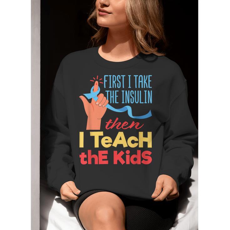 Diabetic Teacher Diabetes Awareness Insulin Blue Ribbon Women Crewneck Sweatshirt, funny gift Diabetic Teacher Diabetes Awareness Insulin Blue Ribbon Women Crewneck Sweatshirt, funny gift