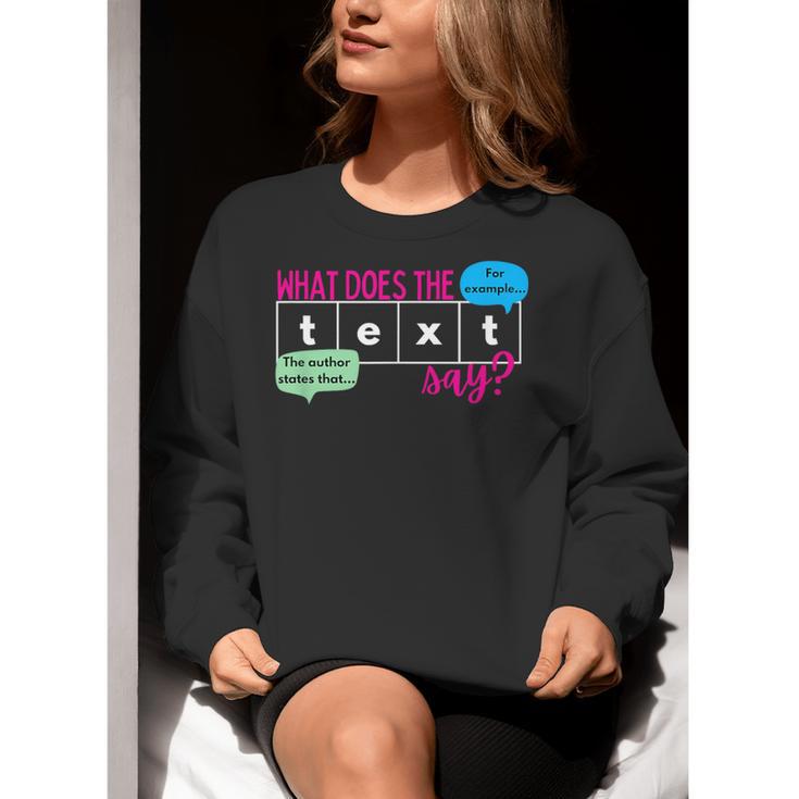 What Does The Text Say Text Evidence Reading Teacher For Men Women Women Crewneck Sweatshirt, funny gift What Does The Text Say Text Evidence Reading Teacher For Men Women Women Crewneck Sweatshirt, funny gift
