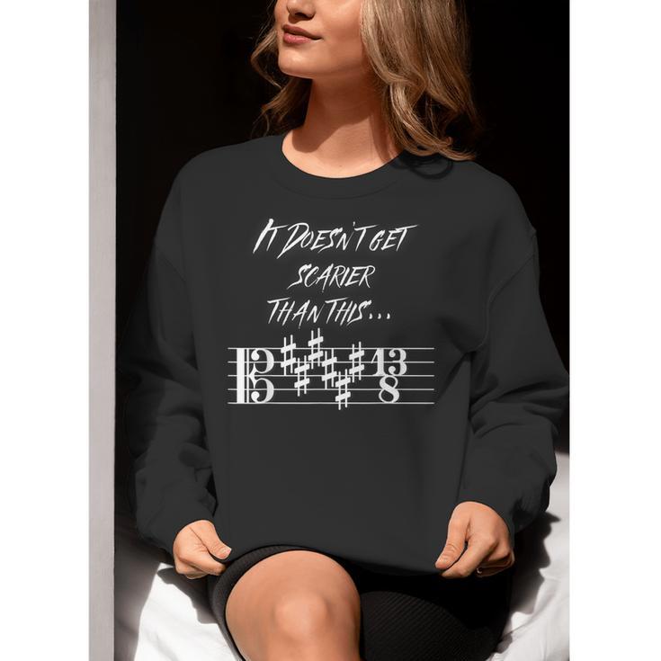 It Doesn't Get Scarier Halloween Music Teacher Costume For Men Women Women Crewneck Sweatshirt, funny gift It Doesn't Get Scarier Halloween Music Teacher Costume For Men Women Women Crewneck Sweatshirt, funny gift