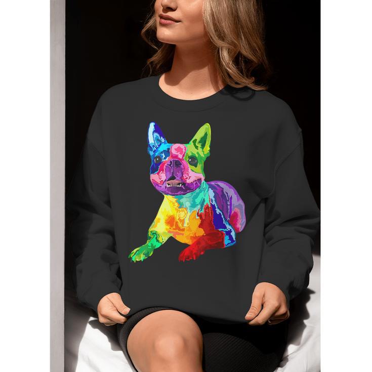 Dog Lover Boston Terrier Dog Colorful Boston Terrier Men Women Kids Women Crewneck Sweatshirt, funny gift