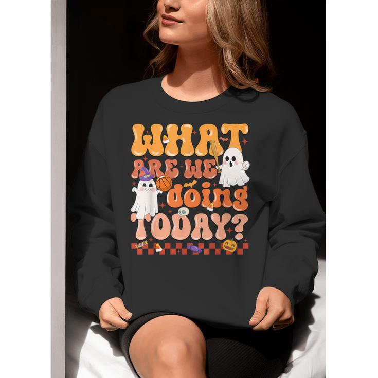 What Are We Doing Today Halloween PE Spooky Teacher Women Crewneck Sweatshirt, Pe Teacher Sweatshirts, funny gift