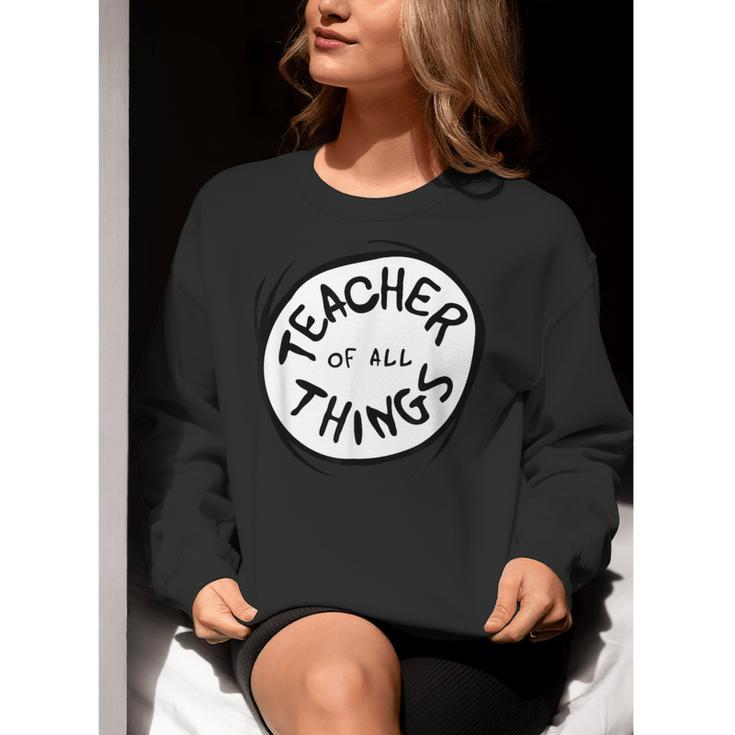Dr Seuss Teacher Of All Things Red Emblem Women Crewneck Sweatshirt, funny gift