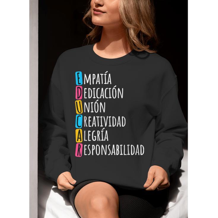 Educar Bilingual Spanish Teacher Women Crewneck Sweatshirt, funny gift Educar Bilingual Spanish Teacher Women Crewneck Sweatshirt, funny gift