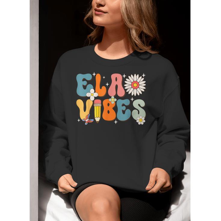 English Teacher Ela Vibes Teacher Kids First Day Of School Women Crewneck Sweatshirt, English Teacher Sweatshirts, funny gift English Teacher Ela Vibes Teacher Kids First Day Of School Women Crewneck Sweatshirt, English Teacher Sweatshirts, funny gift