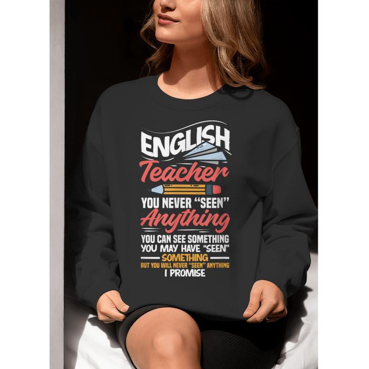 English Teacher Women Crewneck Sweatshirt, English Teacher Sweatshirts, funny gift