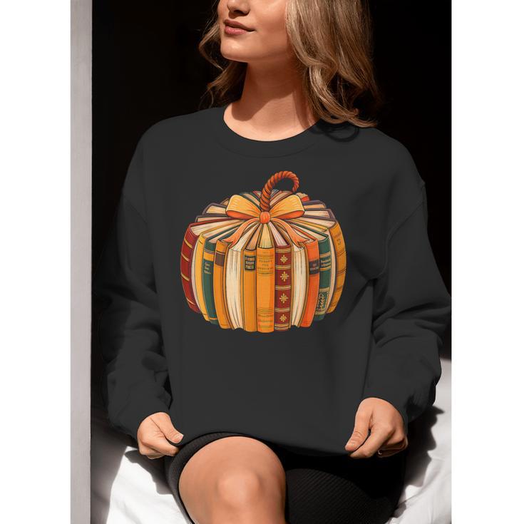 Fall Book Halloween Costume Autumn Pumpkin Teacher Kids Women Crewneck Sweatshirt, funny gift