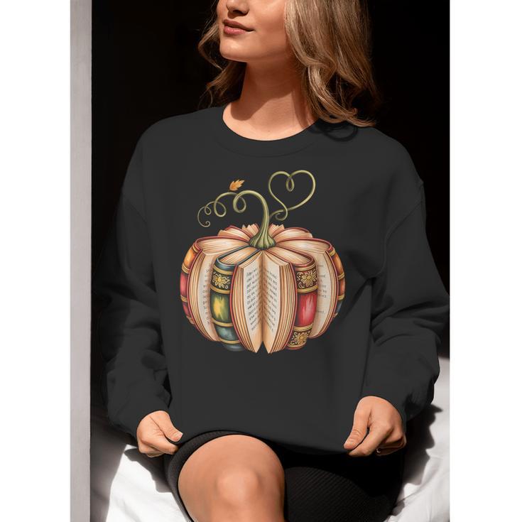 Fall Book Pumpkin Fall Librarians Bookworm Teachers Students Women Crewneck Sweatshirt, funny gift Fall Book Pumpkin Fall Librarians Bookworm Teachers Students Women Crewneck Sweatshirt, funny gift
