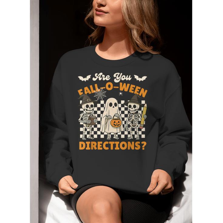 Are You Fall o Ween Directions Halloween Skeleton Teacher Women Crewneck Sweatshirt, funny gift Are You Fall o Ween Directions Halloween Skeleton Teacher Women Crewneck Sweatshirt, funny gift