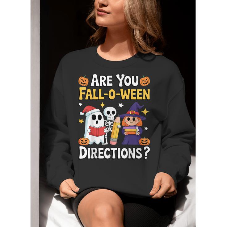 Are You Fall O Ween Directions Halloween Teacher Ghost Women Crewneck Sweatshirt, funny gift Are You Fall O Ween Directions Halloween Teacher Ghost Women Crewneck Sweatshirt, funny gift