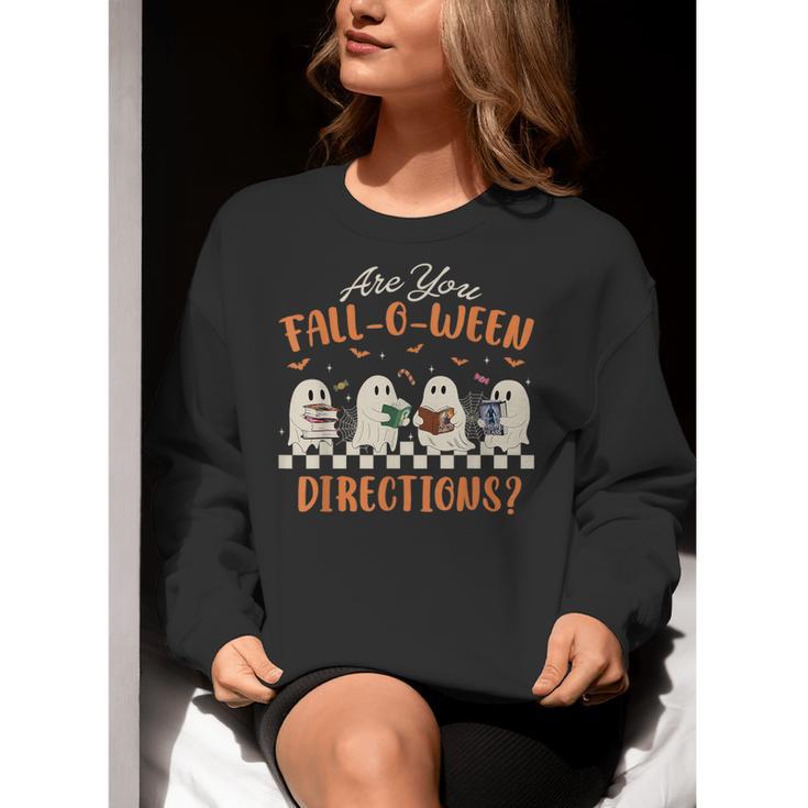 Are You Fall-O-Ween Directions Halloween TeacherGhost Book Women Crewneck Sweatshirt, funny gift Are You Fall-O-Ween Directions Halloween TeacherGhost Book Women Crewneck Sweatshirt, funny gift