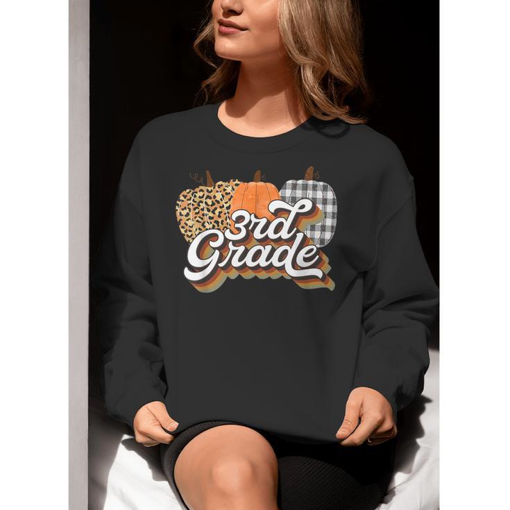 Fall Teacher Shirt 3rd Grade Teacher Retro Halloween Pumpkin Women Crewneck Sweatshirt, funny gift Fall Teacher Shirt 3rd Grade Teacher Retro Halloween Pumpkin Women Crewneck Sweatshirt, funny gift