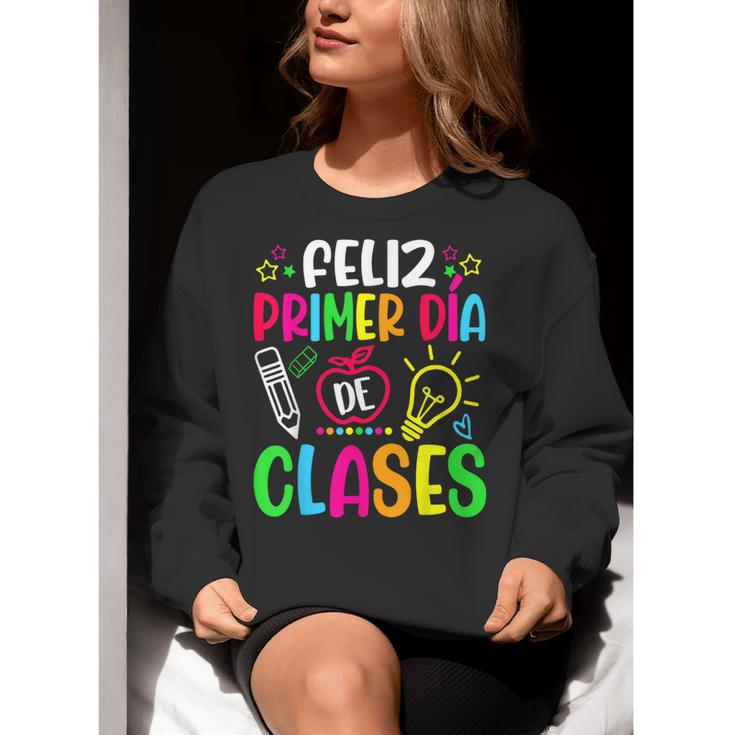 Feliz Primer Dia De Clases Kids Girl Teacher Spanish School Women Crewneck Sweatshirt, funny gift Feliz Primer Dia De Clases Kids Girl Teacher Spanish School Women Crewneck Sweatshirt, funny gift