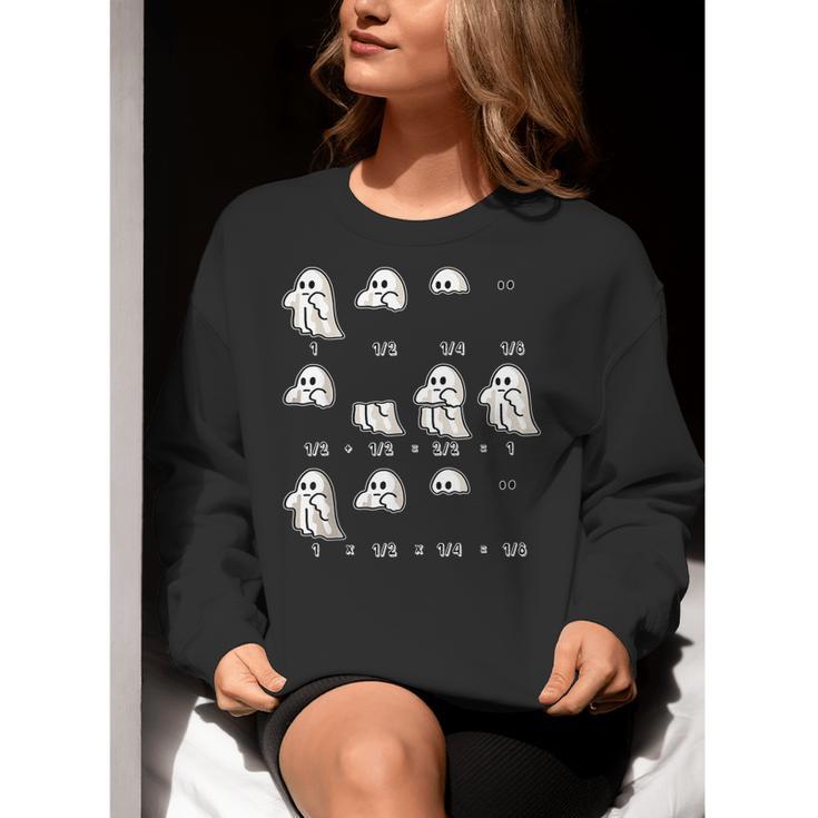 Fractions Math Teacher Ghost Math Halloween Humorous Women Crewneck Sweatshirt, funny gift Fractions Math Teacher Ghost Math Halloween Humorous Women Crewneck Sweatshirt, funny gift