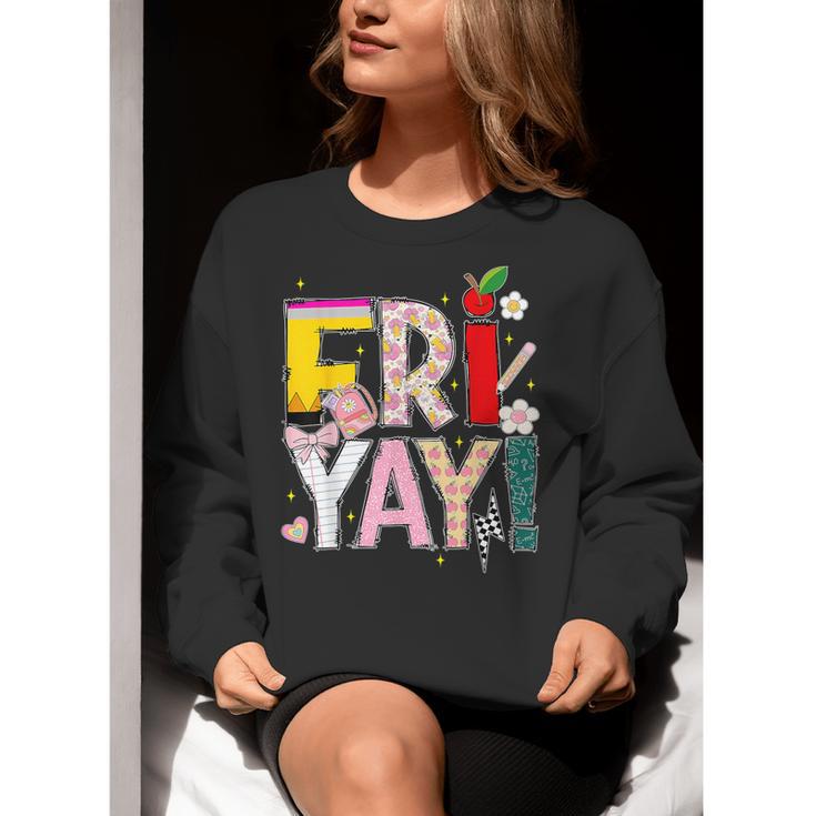 Fri-Yay Happy Friday Lovers Teacher Weekend Women Women Crewneck Sweatshirt, funny gift Fri-Yay Happy Friday Lovers Teacher Weekend Women Women Crewneck Sweatshirt, funny gift