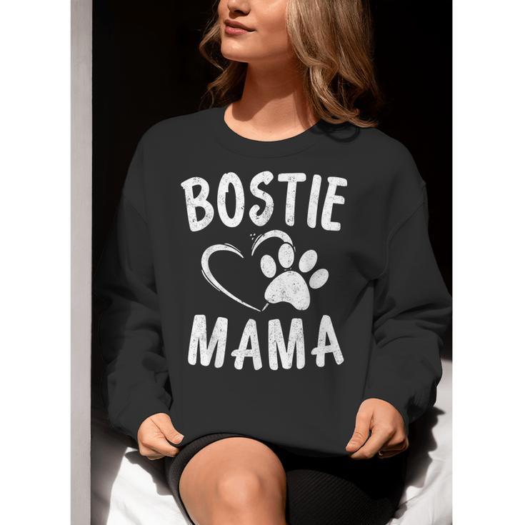 Fun Bostie Mama Dog Lover Apparel Boston Terrier Mom Women Crewneck Sweatshirt, Boston Terrier Mom Sweatshirts, funny gift