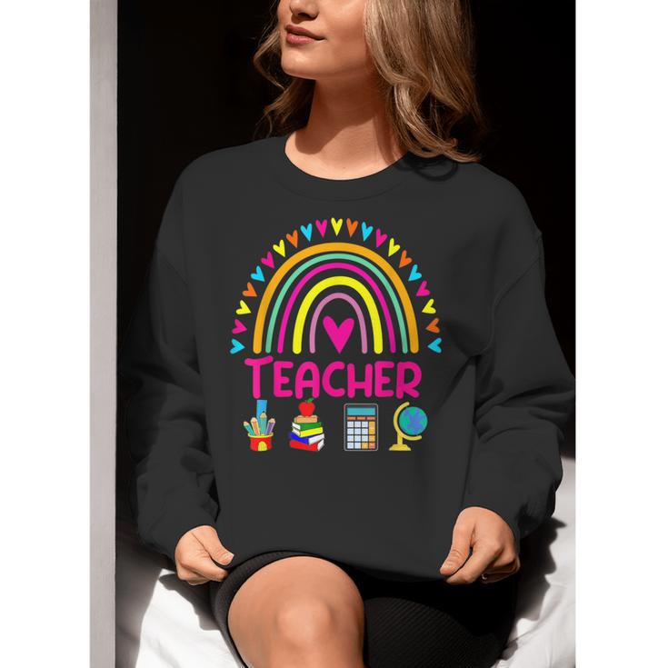 Future Kids Career Teacher Rainbow Boy Girl Graduations Women Crewneck Sweatshirt, Future Teacher Sweatshirts, funny gift