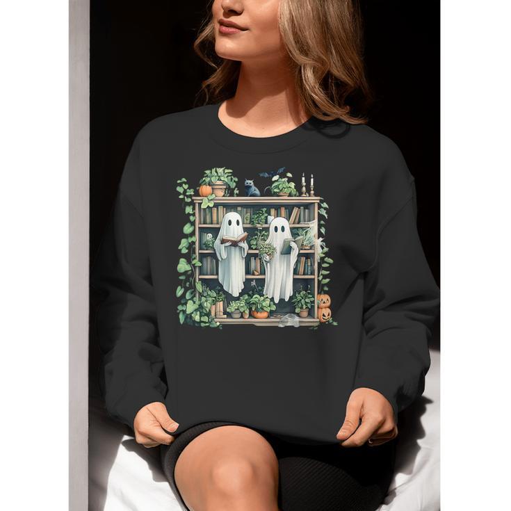 Ghost Plant Library Halloween Reading Books Teacher Vintage Women Crewneck Sweatshirt, funny gift Ghost Plant Library Halloween Reading Books Teacher Vintage Women Crewneck Sweatshirt, funny gift