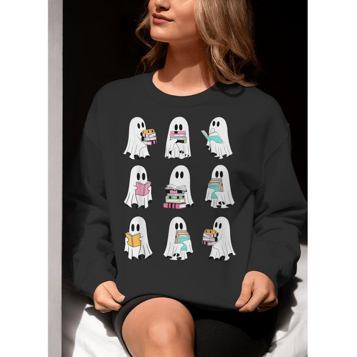 Ghost Reading Books Spooky Librarian Teacher Women Women Crewneck Sweatshirt, funny gift Ghost Reading Books Spooky Librarian Teacher Women Women Crewneck Sweatshirt, funny gift