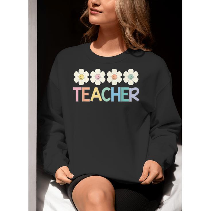 Groovy Teacher Cute Daisy Flower Retro Back To School Women Crewneck Sweatshirt, Groovy Teacher Sweatshirts, funny gift Groovy Teacher Cute Daisy Flower Retro Back To School Women Crewneck Sweatshirt, Groovy Teacher Sweatshirts, funny gift