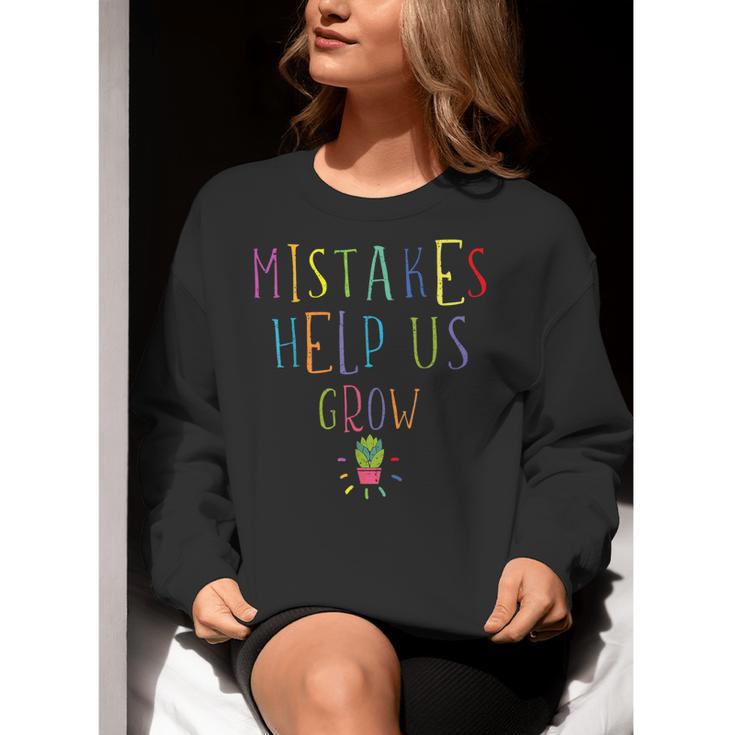 Growth Mindset Shirt For Teacher Mistakes Help Us Grow Women Crewneck Sweatshirt, funny gift