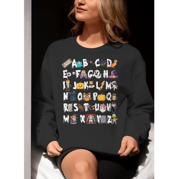 Halloween Alphabet ABCs Learning Kindergarten Teacher Men Women Kids Women Crewneck Sweatshirt, funny gift
