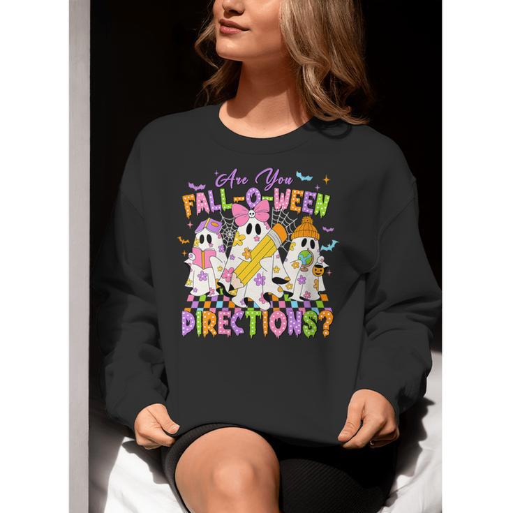 Halloween Floral Ghost Teacher Are You Falloween Directions Women Crewneck Sweatshirt, funny gift Halloween Floral Ghost Teacher Are You Falloween Directions Women Crewneck Sweatshirt, funny gift
