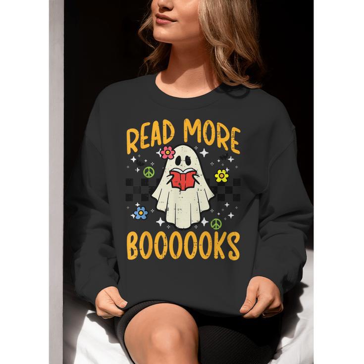 Halloween Read More Books Retro Costume Teacher Women Girls Women Crewneck Sweatshirt, funny gift Halloween Read More Books Retro Costume Teacher Women Girls Women Crewneck Sweatshirt, funny gift