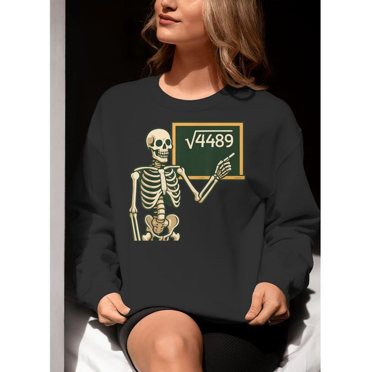 Halloween Skeleton 67 Meme Square Root 4489 Math Teacher Women Crewneck Sweatshirt, funny gift Halloween Skeleton 67 Meme Square Root 4489 Math Teacher Women Crewneck Sweatshirt, funny gift
