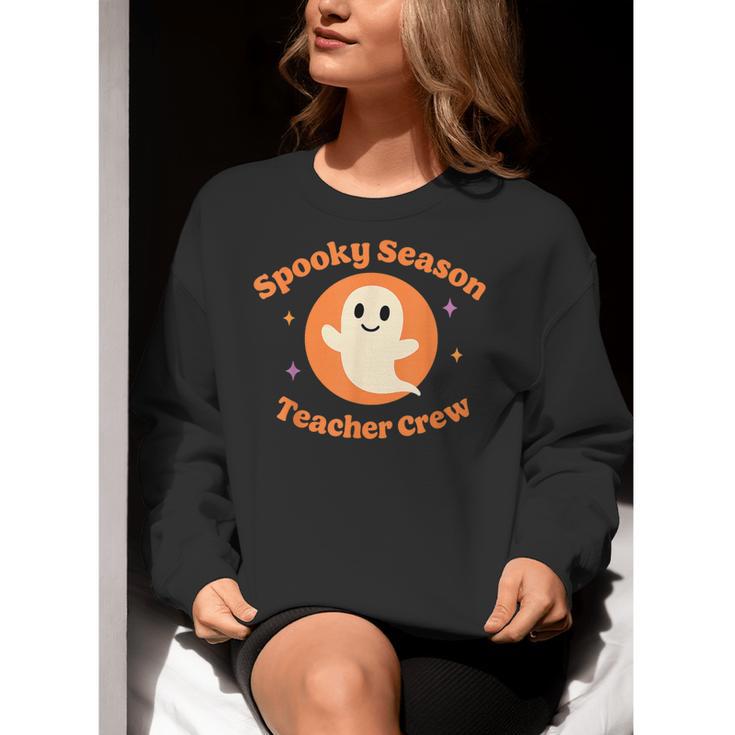 Halloween Teacher Crew Spooky Season Retro Ghost Women Crewneck Sweatshirt, funny gift Halloween Teacher Crew Spooky Season Retro Ghost Women Crewneck Sweatshirt, funny gift
