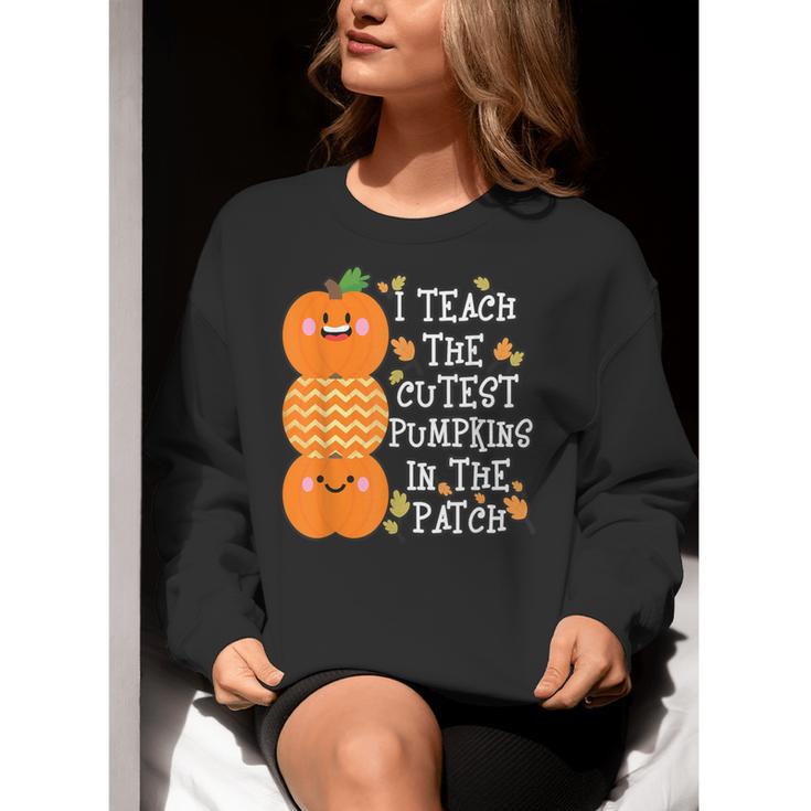 Halloween Teacher Shirt I Teach The Cutest Pumpkins In Patch Men Women Kids Women Crewneck Sweatshirt, funny gift
