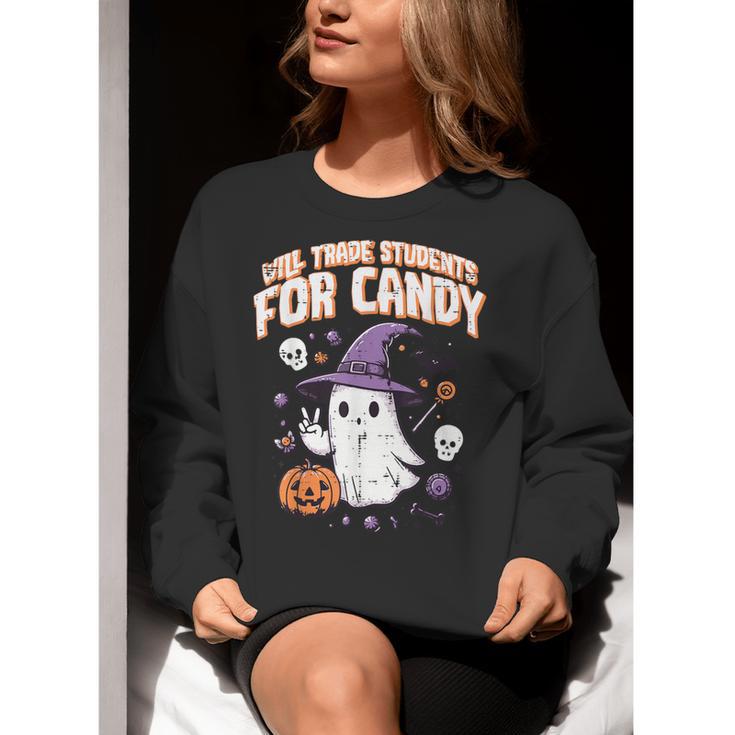 Halloween Teacher Trade Students For Candy Costume Women Women Crewneck Sweatshirt, funny gift Halloween Teacher Trade Students For Candy Costume Women Women Crewneck Sweatshirt, funny gift