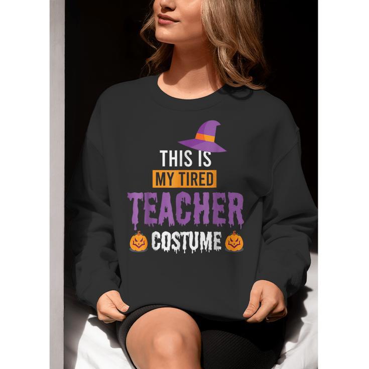 Halloween Teachers This Is My Tired Teacher Costume Women Crewneck Sweatshirt, funny gift Halloween Teachers This Is My Tired Teacher Costume Women Crewneck Sweatshirt, funny gift