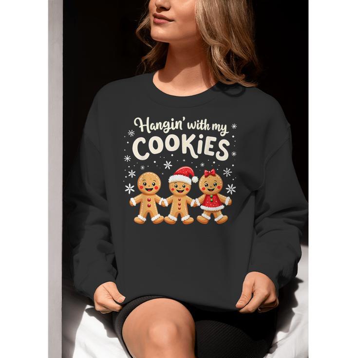 Hangin With My Cookies Gingerbread Christmas Teacher Women Crewneck Sweatshirt, funny gift Hangin With My Cookies Gingerbread Christmas Teacher Women Crewneck Sweatshirt, funny gift