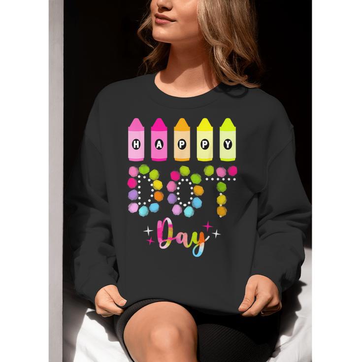 Happy Dot Day 2025 Teacher Kids Girls Colorful Polka Dot Day Women Crewneck Sweatshirt, funny gift