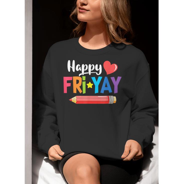 Happy Fri-Yay Friday Lovers Fun Teacher Life Weekend Women Crewneck Sweatshirt, funny gift Happy Fri-Yay Friday Lovers Fun Teacher Life Weekend Women Crewneck Sweatshirt, funny gift