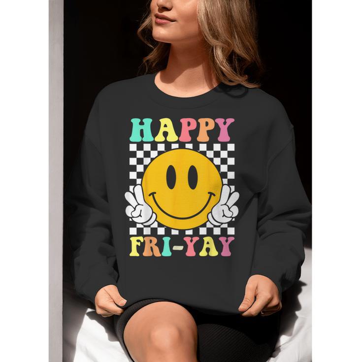 Happy Fri-Yay Teacher Friday Weekend School Women Crewneck Sweatshirt, funny gift