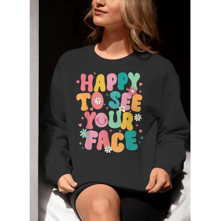 Happy To See Your Face Teacher Disco Ball Back To School Women Crewneck Sweatshirt, funny gift Happy To See Your Face Teacher Disco Ball Back To School Women Crewneck Sweatshirt, funny gift