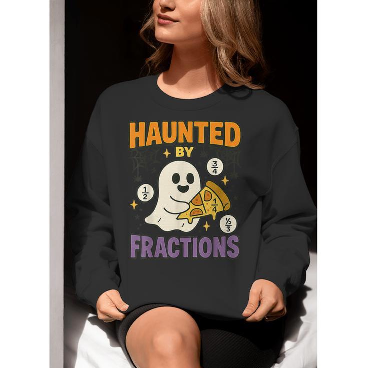 Haunted By Fractions Math Halloween Teacher Women Crewneck Sweatshirt, funny gift Haunted By Fractions Math Halloween Teacher Women Crewneck Sweatshirt, funny gift